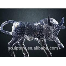 2016 Nueva Escultura de Acero Inoxidable Escultura Hollow Cattle